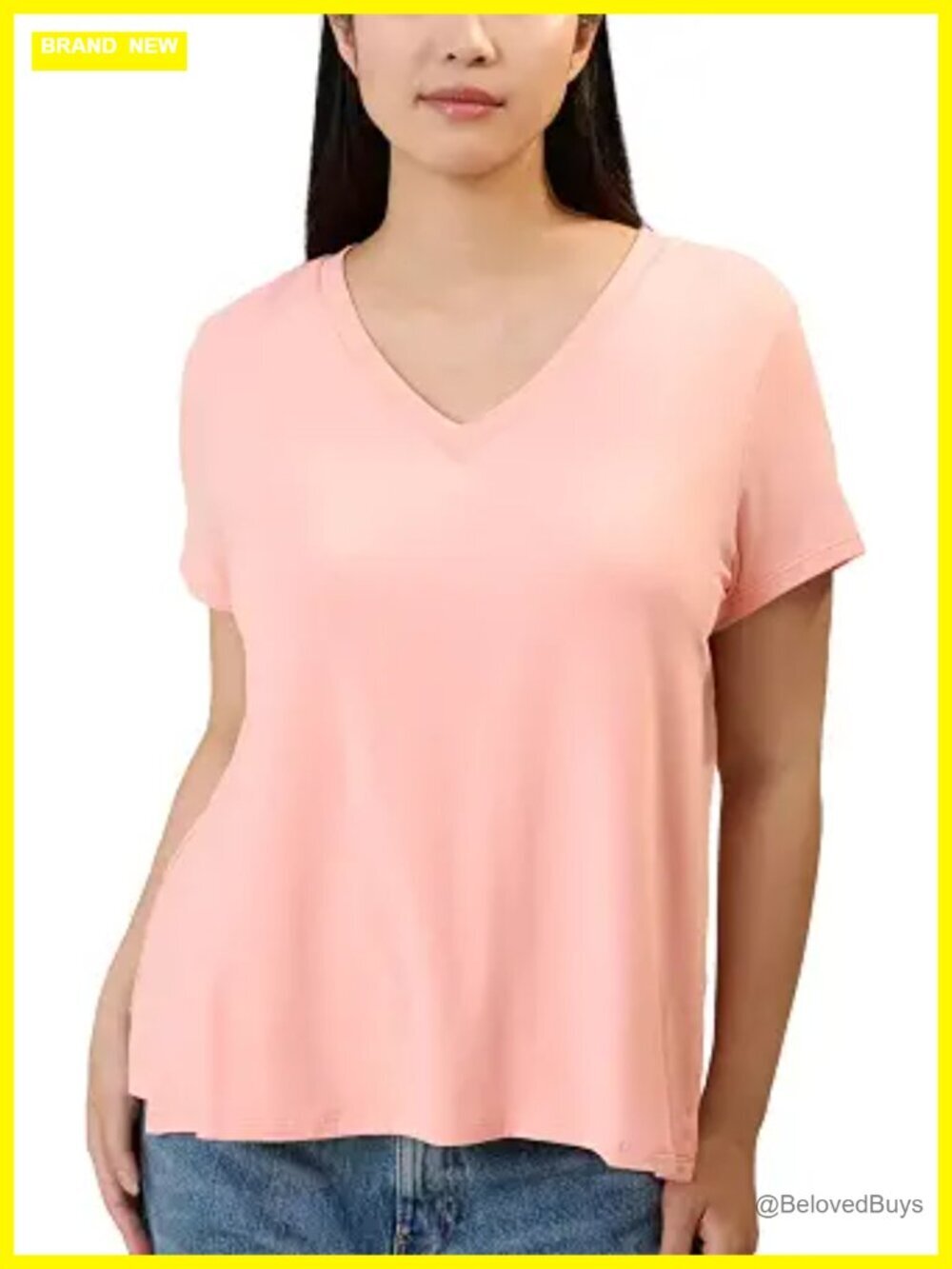 Nursing Top with Hidden Lift-Up Panel, V-Neck Breastfeeding Shirt, Modal Cotton